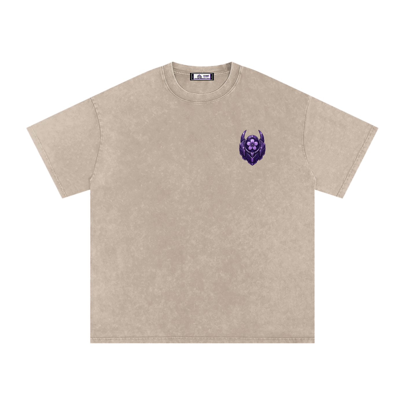 Cyber Yokai Snow Washed Oversized Cotton T-Shirt