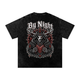 Crimson Stag Snow Washed Oversized Cotton T-Shirt