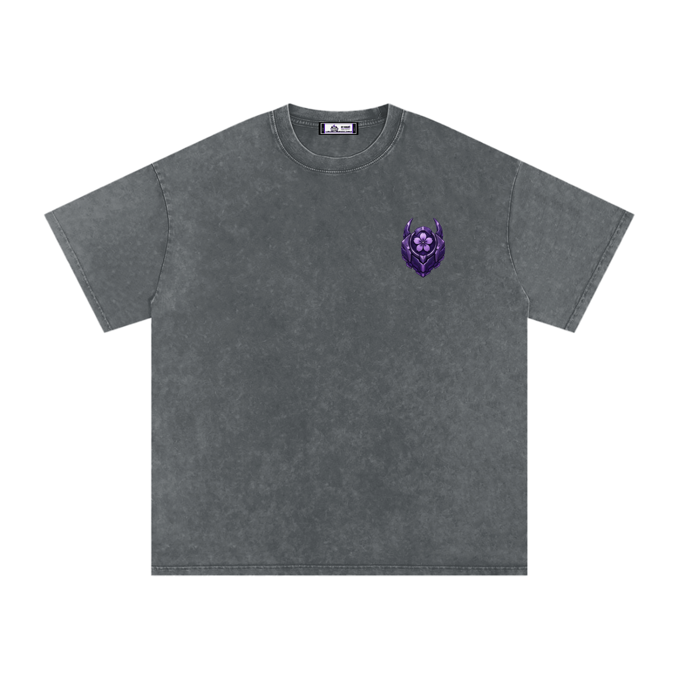 Cyber Yokai Snow Washed Oversized Cotton T-Shirt