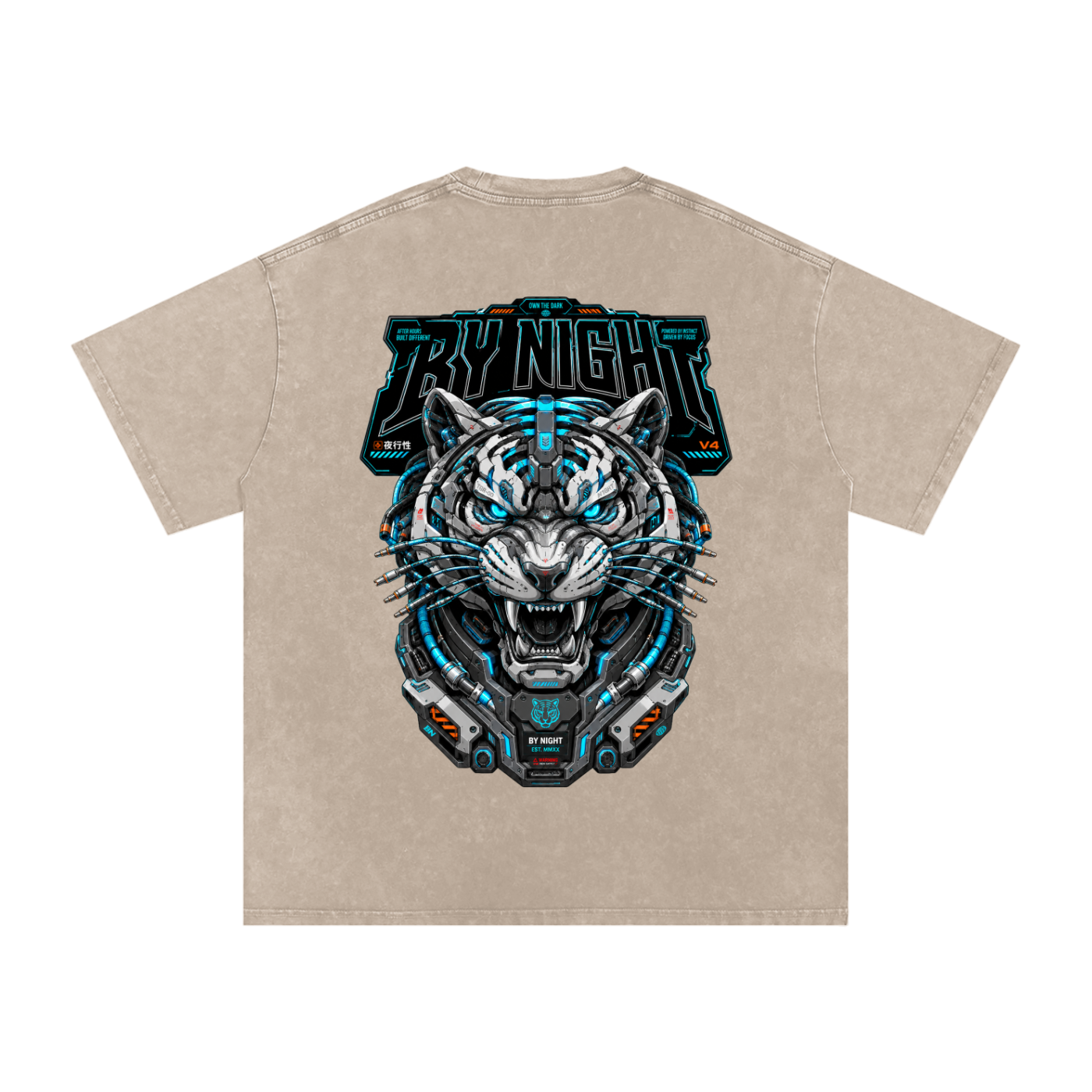 NightClaw V4 Snow Washed Oversized Cotton T-Shirt