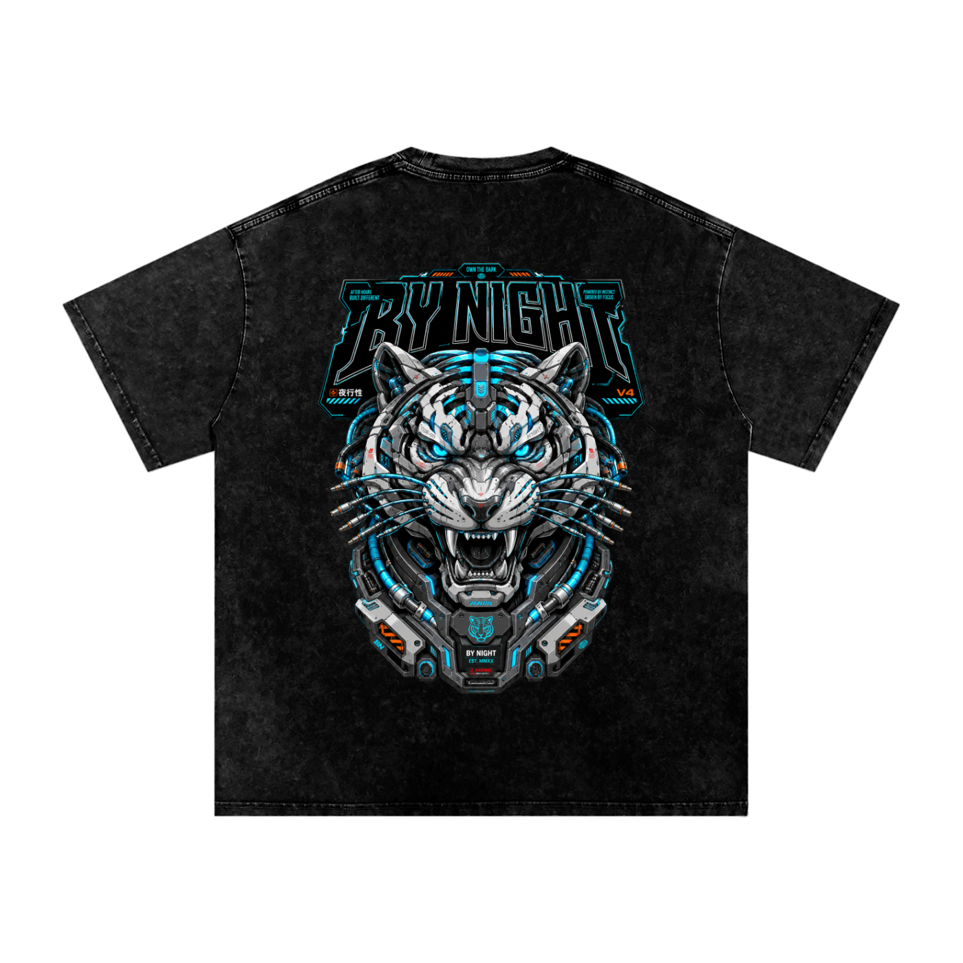 NightClaw V4 Snow Washed Oversized Cotton T-Shirt