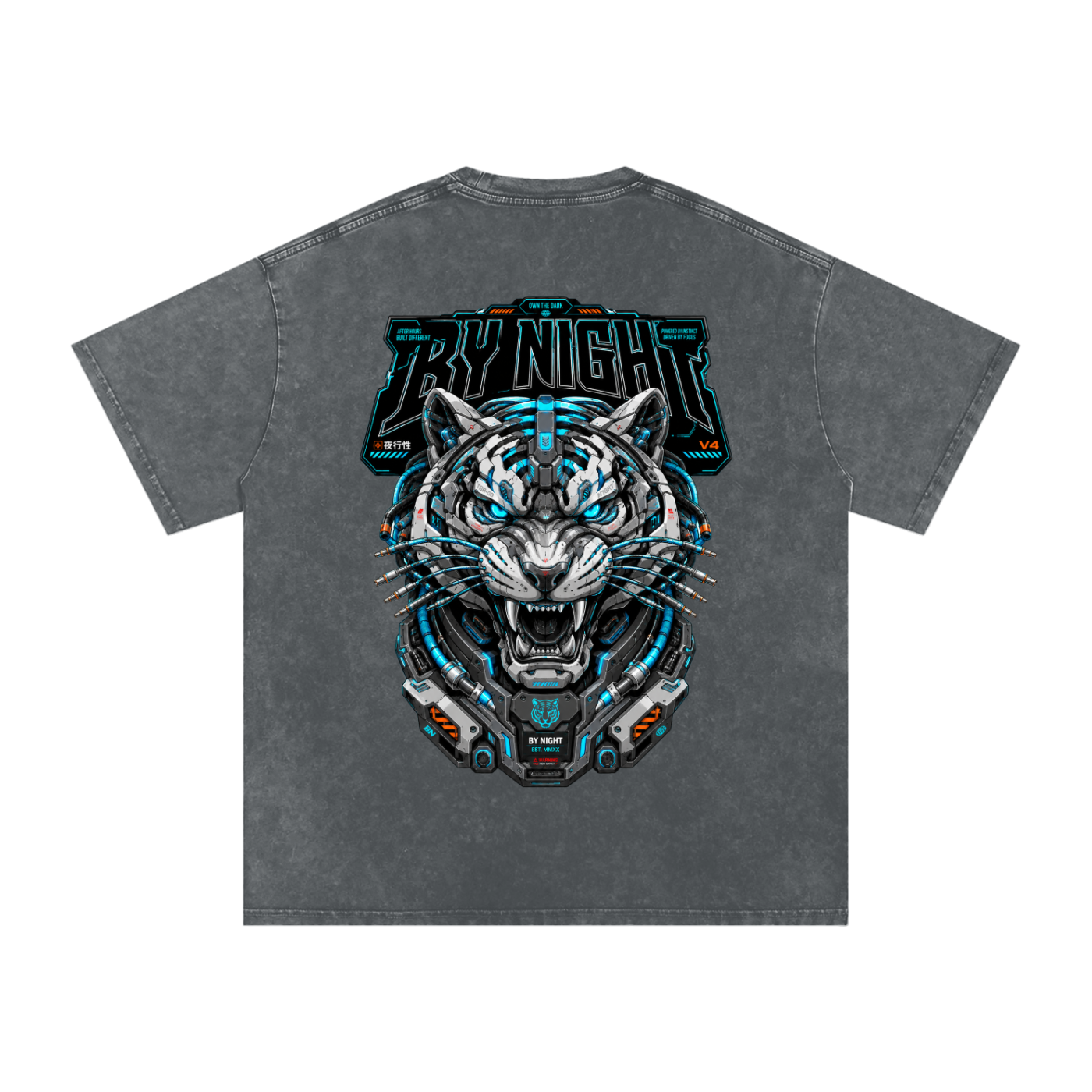NightClaw V4 Snow Washed Oversized Cotton T-Shirt