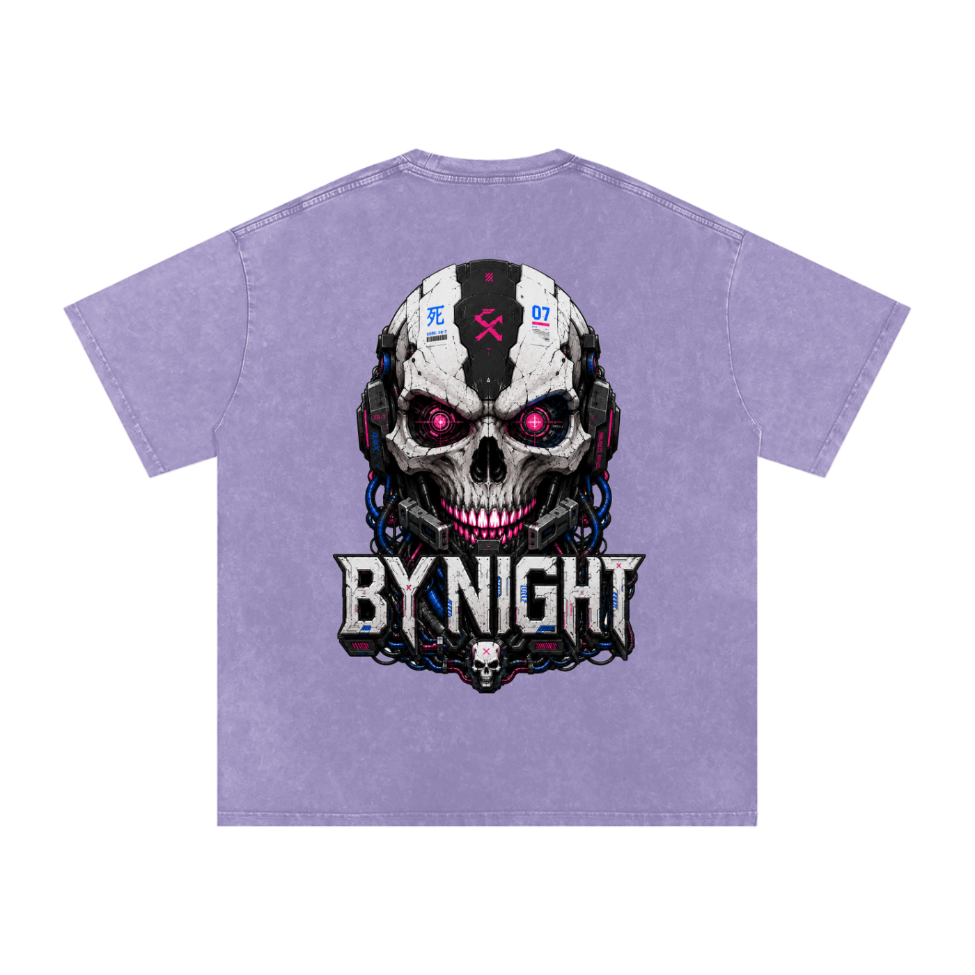 XR-7 Skull Snow Washed Oversized Cotton T-Shirt