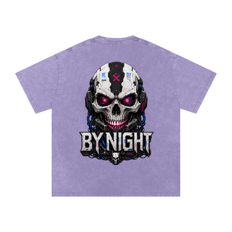 XR-7 Skull Snow Washed Oversized Cotton T-Shirt