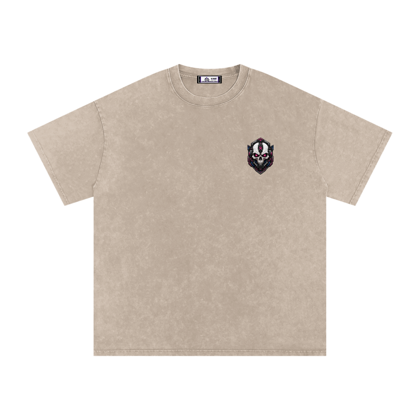 XR-7 Skull Snow Washed Oversized Cotton T-Shirt