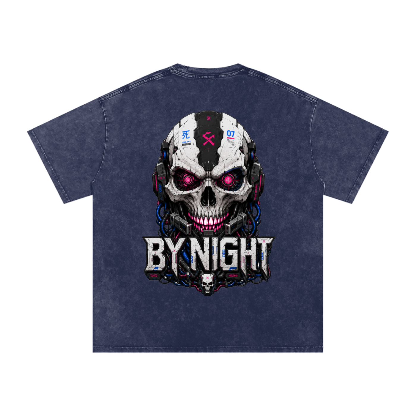 XR-7 Skull Snow Washed Oversized Cotton T-Shirt