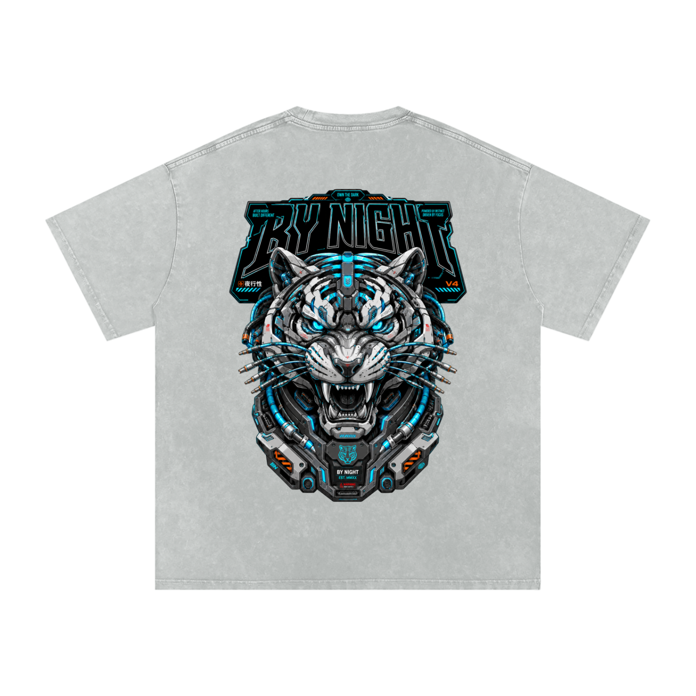 NightClaw V4 Snow Washed Oversized Cotton T-Shirt