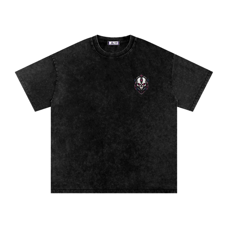 XR-7 Skull Snow Washed Oversized Cotton T-Shirt alternate view