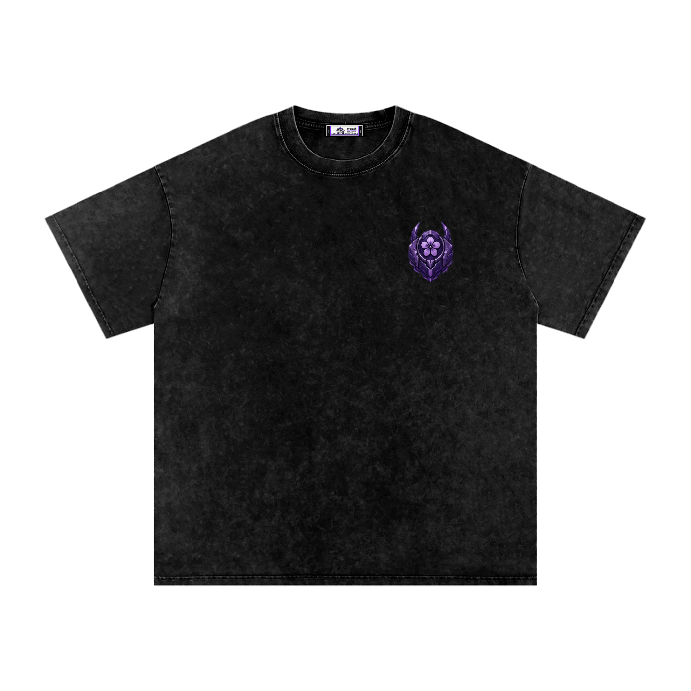 Cyber Yokai Snow Washed Oversized Cotton T-Shirt