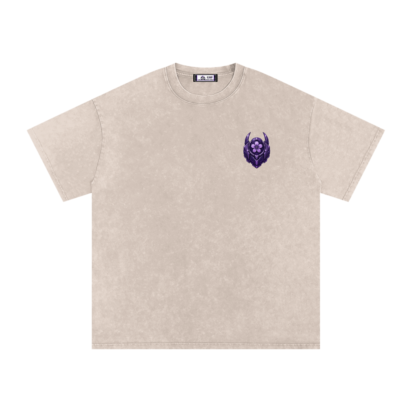 Cyber Yokai Snow Washed Oversized Cotton T-Shirt